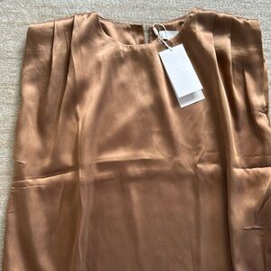 Bronze sleeveless satin top